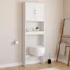 Image de Meuble pour les toilettes avec étagère et placard double blanc