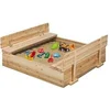 Image de Bac à sable FUNNY bois refermable avec 2 bancs et bâches de protection