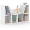 Image de Bibliothèque banc OSCAR 6 cases avec coussins gris 102 cm blanc