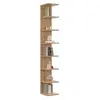 Image de Etagère murale suspendue double position CHIARA 8 étagères façon hêtre 190 cm