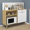 Image de Buffet bas de cuisine hêtre et blanc