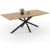 Image de Table à manger rectangle ALIX 10 personnes pied araignée bois et noir 200 cm