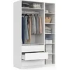 Image de Dressing modulable TAYLOR 120 x 55 x 200 cm 2 modules avec penderie + étagères + tiroirs blanc