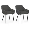 Image de Lot de 2 chaises de salle à manger, fauteuils de table JANY en velours côtelé gris