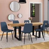 Image de 6 chaises en tissu bleu