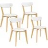 Image de Lot de 4 chaises scandinaves FREJA bicolore blanc et bois pour salle à manger