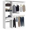 Image de Kit dressing MELINE 160 x 40 x 180 cm blanc avec étagères + tiroir + double penderie