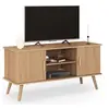 Image de Meuble TV 110 cm JULIETTE 2 portes lattes tasseau bois coloris chêne