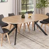 Image de Table à manger ronde extensible 110-200 cm 4-10 personnes bois et pied noir