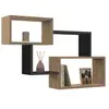 Image de Etagère murale double position LOUANE bois façon hêtre et noir