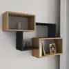 Image de Étagère murale bois façon hêtre et noir double position