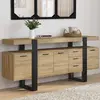 Image de Buffet salon XXL 180 cm bois et noir 4 portes et 3 tiroirs