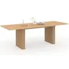 Image de Table à manger extensible rectangle JULIETTE 6-12 personnes pieds lattes tasseau bois chêne 160-240 cm MDF
