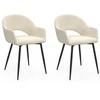 Image de Lot de 2 chaises de salle à manger en velours crème