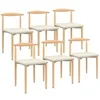 Image de Lot de 6 chaises NOE en imitation bois et assise en tissu beige pour salle à manger