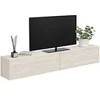 Image de Meuble TV 180 cm suspendu ELIO 2 portes bois effet travertin