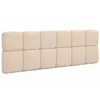 Image de Tête de lit suspendue matelassée NUAGE velours beige 160 cm