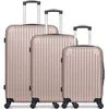 Image de - lot de 3 - valise grand format, valise weekend et valise cabine carpates - rose dore