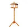 Image de Mangeoire sur pied nichoir a plateau station a oiseau bois pour exterieur 113 cm