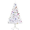 Image de Sapin arbre de Noël artificiel blanc 150 cm 680 branches avec nombreux accessoires variés