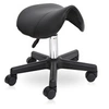 Image de Tabouret de massage tabouret selle ergonomique pivotant 360° hauteur réglable revêtement synthétique noir