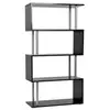 Image de Bibliothèque étagère design contemporain en S 4 niveaux 80L x 30l x 145H cm coloris noir