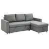 Image de Canape angle fixe 3 places en lin gris 146 x 211 x 85 cm