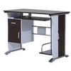 Image de Bureau informatique design 100L x 52l x 75h cm brun noir et blanc