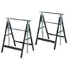 Image de Lot de 2 tréteaux pliables télescopiques hauteur réglable 80-130 cm noir