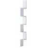 Image de Etagère d'angle design contemporain zig zag 5 niveaux 12L × 12l × 120H cm blanche