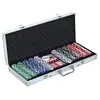 Image de Mallette professionnelle de Poker 500 jetons 2 jeux de cartes 5 dés bouton dealer 2 clés alu