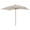 Image de Parasol droit rectangulaire bois polyester haute densité 2,95L x 2l x 2,55H m crème