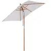 Image de Parasol rectangulaire inclinable bois polyester haute densité 2L x 1,5l x 2,3H m crème