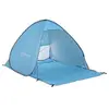 Image de Abri de plage tente de plage pliable pop-up automatique instantané protection UV fenêtre arrière grand tapis de sol bleu ciel