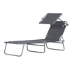 Image de Bain de soleil gris en metal L. 187 cm H. 36 cm non empilable pliable