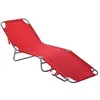 Image de Bain de soleil en metal H. 24 cm L. 187 cm rouge non empilable pliable