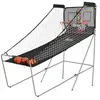 Image de Panier de Basket pliable jeu de Basketball Arcade Double Shootout double panier compteur électronique 4 ballons et pompe acier noir et blanc