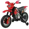 Image de Moto cross électrique enfant 3 à 6 ans 6 V phares klaxon musiques 102 x 53 x 66 cm rouge et noir
