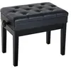 Image de Banquette tabouret siège pour piano hauteur réglable 55L x 33l x 48-58H cm coffre de rangement interne assise revêtement synthétique capitonné bois