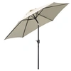 Image de Parasol inclinable de jardin balcon terrasse manivelle toile polyester imperméabilisée haute densité 180 g/m² Ø2,7 x 2,35H m alu crème