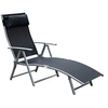 Image de Bain de soleil noir H. 101 cm L. 137 cm en metal non empilable pliable