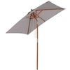 Image de Parasol rectangulaire inclinable bois polyester haute densité 2L x 1,5l x 2,3H m gris clair