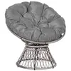 Image de Fauteuil rond de jardin fauteuil papasan pivotant grand confort Ø 97 x 86H cm grand coussin fourni polyester résine tressée gris