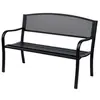 Image de Banc 3 places de jardin terrasse style contemporain 127L x 60l x 87H cm métal époxy anticorrosion noir