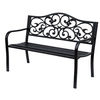Image de Banc 3 places de jardin terrasse style cosy chic 127L x 60l x 89H cm métal époxy anticorrosion noir