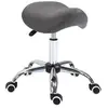 Image de Tabouret de massage tabouret selle ergonomique pivotant 360° hauteur réglable revêtement synthétique gris chromé