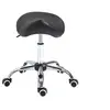 Image de Tabouret de massage tabouret selle ergonomique pivotant 360° hauteur réglable revêtement synthétique noir chromé