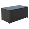 Image de Coffre malle de rangement 118L x 54l x 59H cm résine tressée imitation rotin café foncé