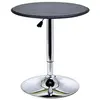 Image de Table de bar table bistro chic style contemporain table ronde hauteur réglable 67-93 cm Ø 63 cm plateau pivotant 360° métal chromé PVC noir