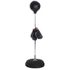 Image de Punching ball sur pied réglable en hauteur 126-144 cm avec gants, pompe et base de lestage noir